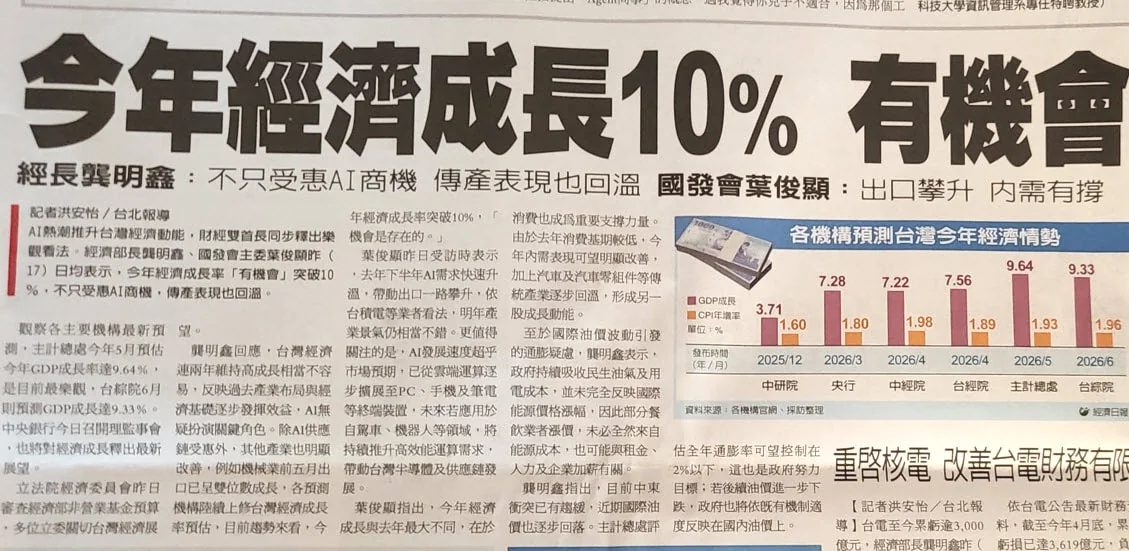 上次遇到經濟成長率上雙，股市後來的表現 ... 我終身難忘